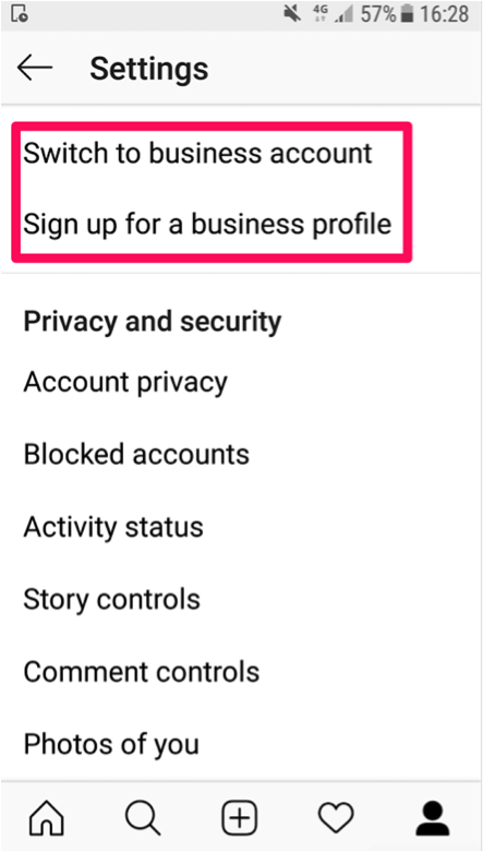 instagram settings png - instagram promote button how to run an ad inside the app youtube